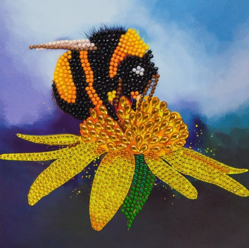 "Bumblebee" Crystal Art Card 18x18cm