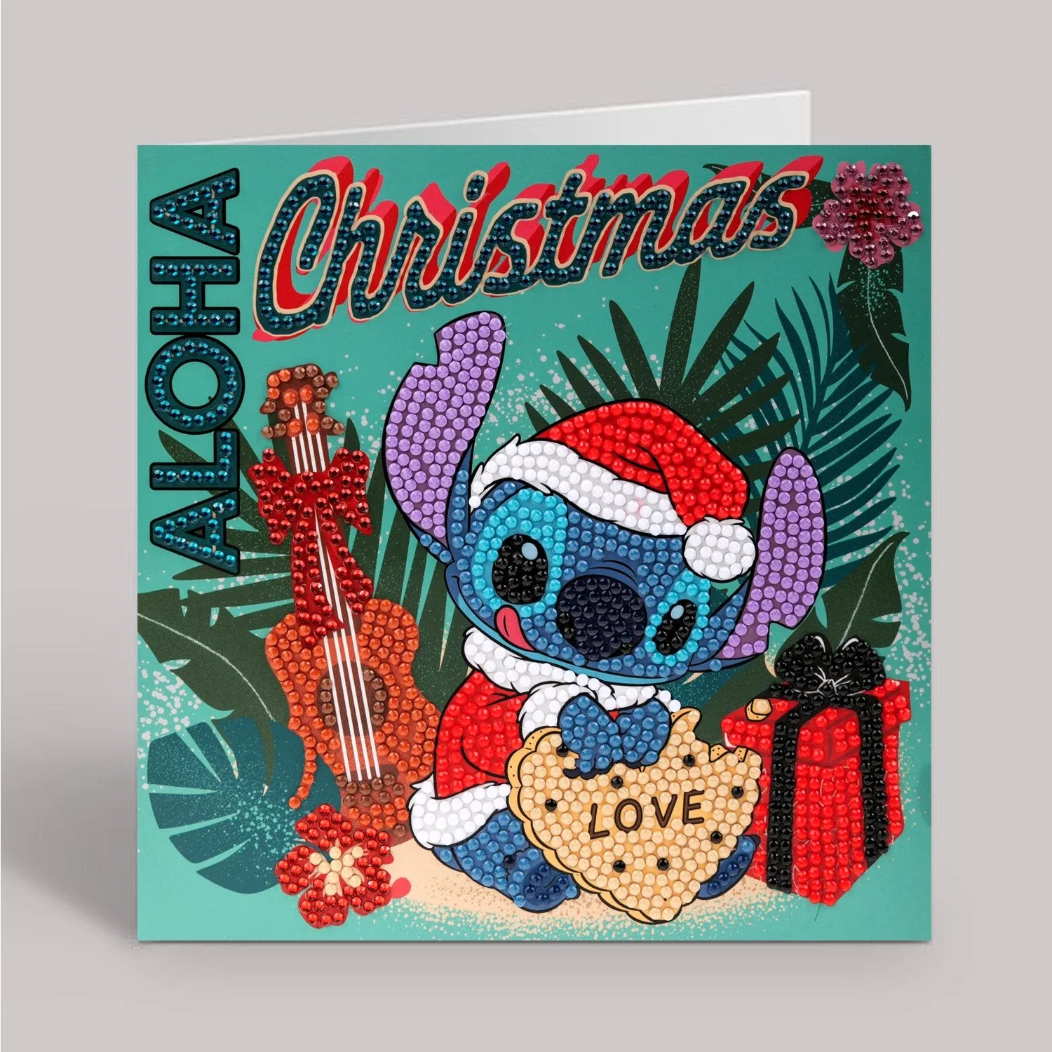 "Christmas Aloha" Disney Crystal Art Card 18x18cm