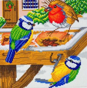 "Hungry Birds" Crystal Art Kit 30x30cm