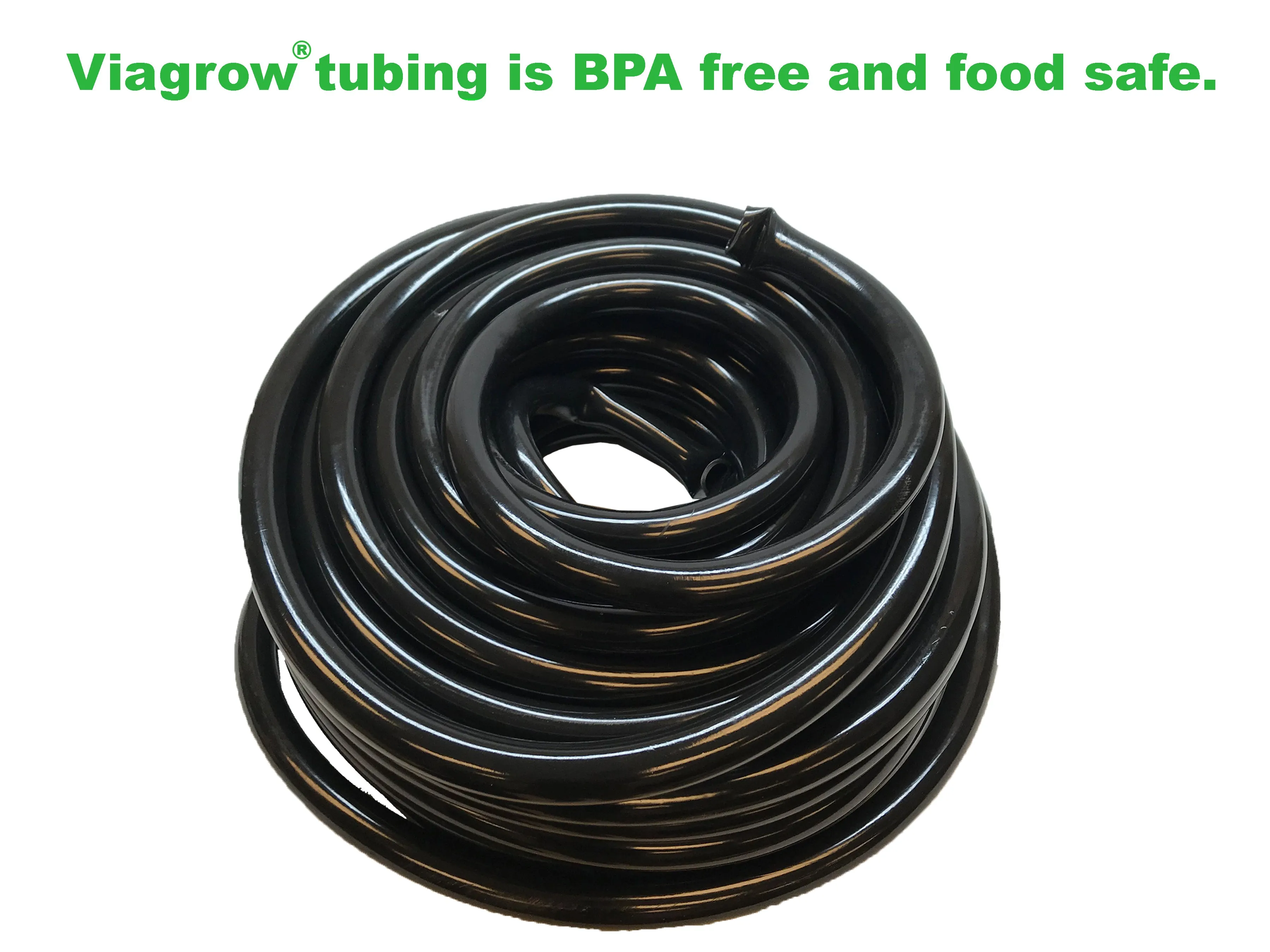 Viagrow Vinyl Multipurpose Irrigation Tubing(100ft, 3/4 inch ID-1 inch OD), Black