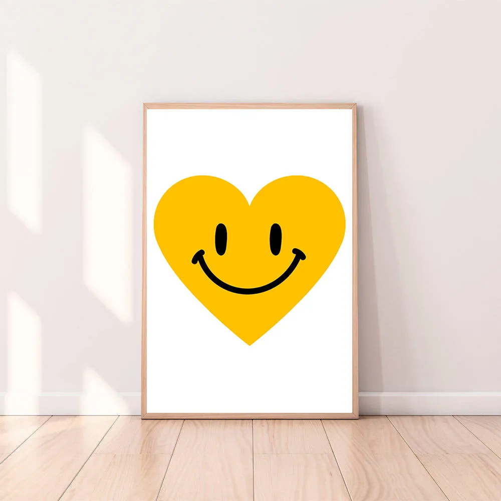 Wall Art Heart Smiley Face