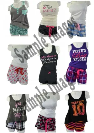 Wholesale Pajama Sets - Top   Short Bottoms 24 Assorted Pieces